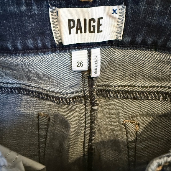 PAIGE Dark Blue Jean Shorts - Picture 2 of 3